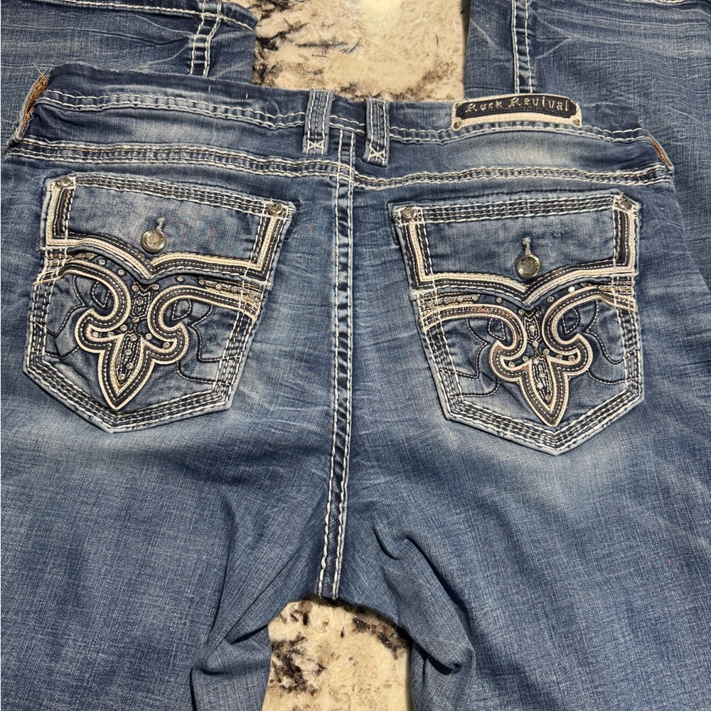 Rock Revival Denim Jeans with Embroidered Details